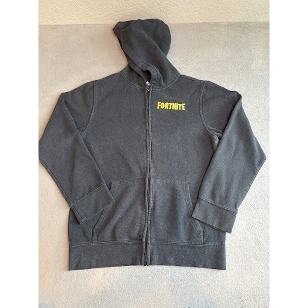 Fortnite Youth XXL 18 Full Zip Hoodie Black Supply Drop Graphic Gamer